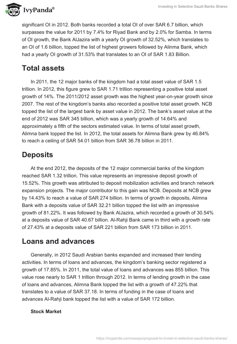 Investing in Selective Saudi Banks Shares. Page 5