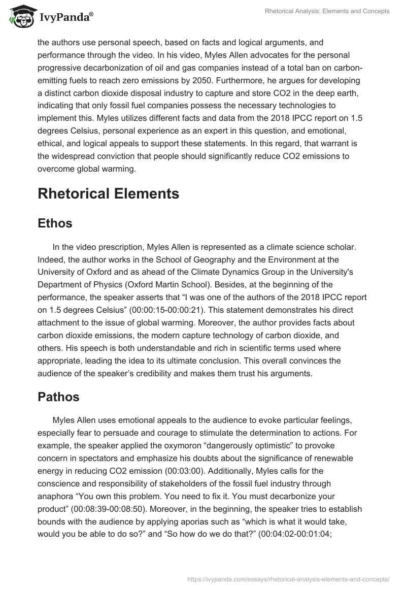 Rhetorical Analysis: Elements and Concepts. Page 2