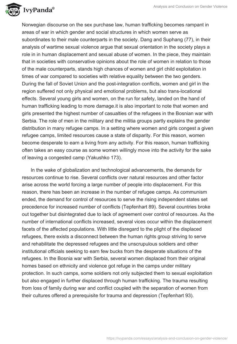 Analysis and Conclusion on Gender Violence. Page 3
