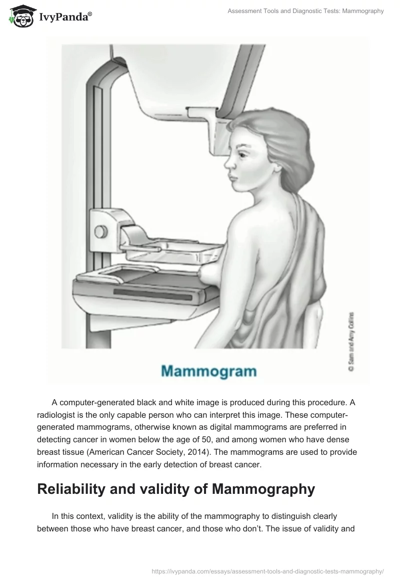 Assessment Tools and Diagnostic Tests: Mammography. Page 2