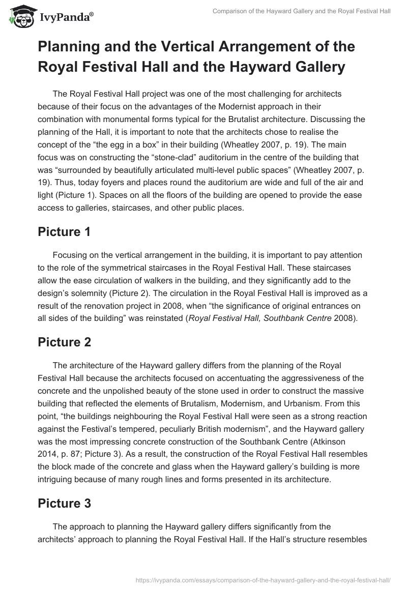 Comparison of the Hayward Gallery and the Royal Festival Hall. Page 2