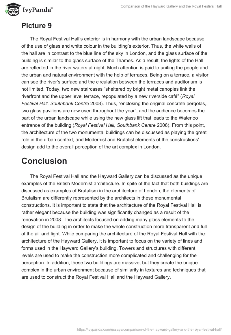 Comparison of the Hayward Gallery and the Royal Festival Hall. Page 5