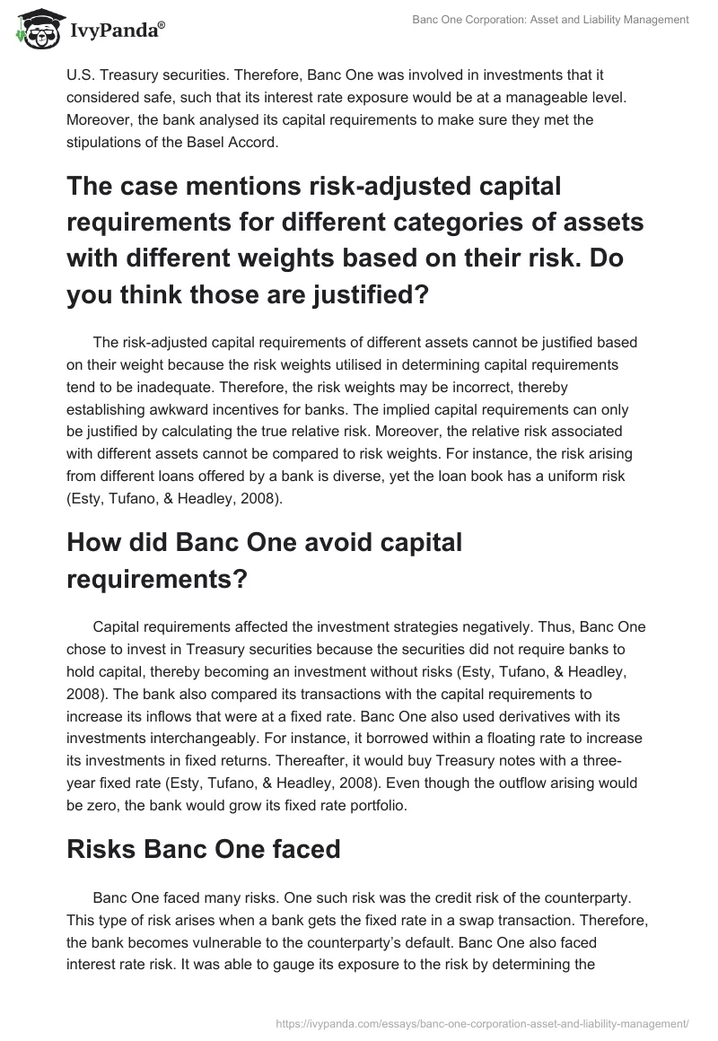 Banc One Corporation: Asset and Liability Management. Page 2