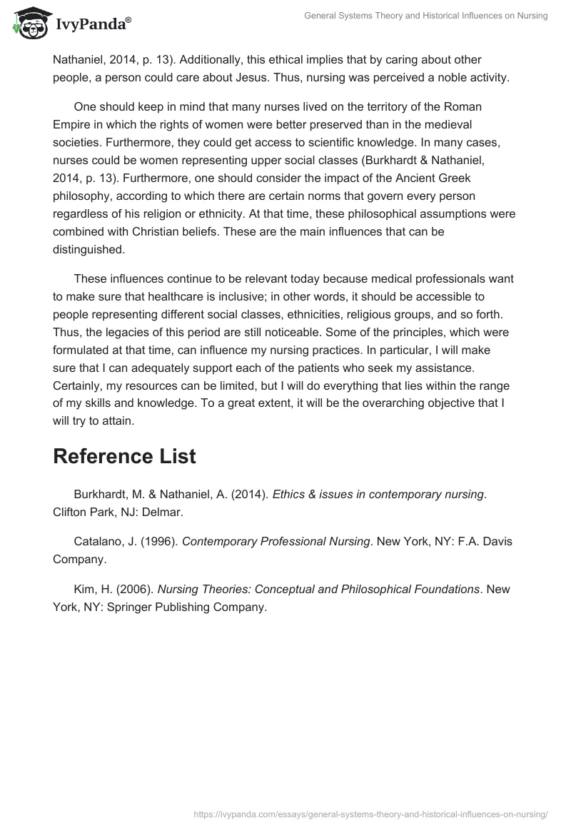 General Systems Theory and Historical Influences on Nursing. Page 2
