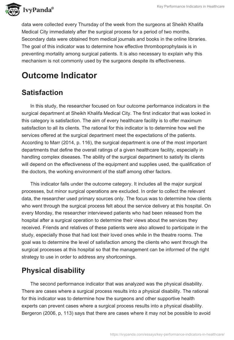 Key Performance Indicators in Healthcare. Page 5