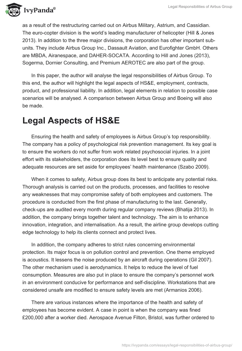 Legal Responsibilities of Airbus Group. Page 2