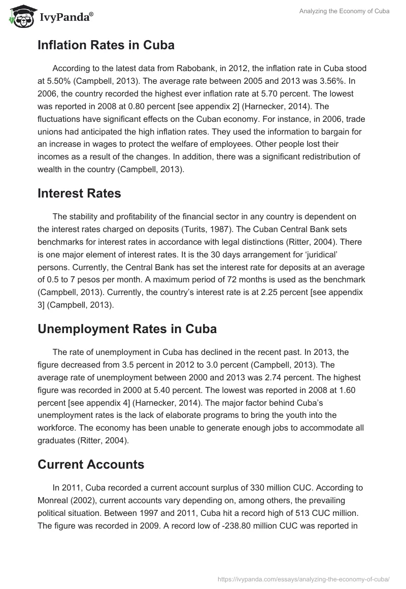 Analyzing the Economy of Cuba. Page 2