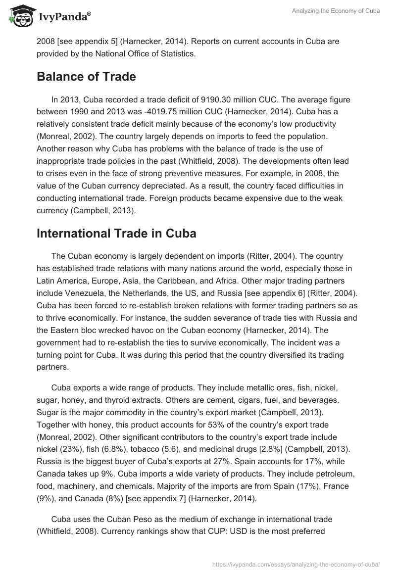 Analyzing the Economy of Cuba. Page 3