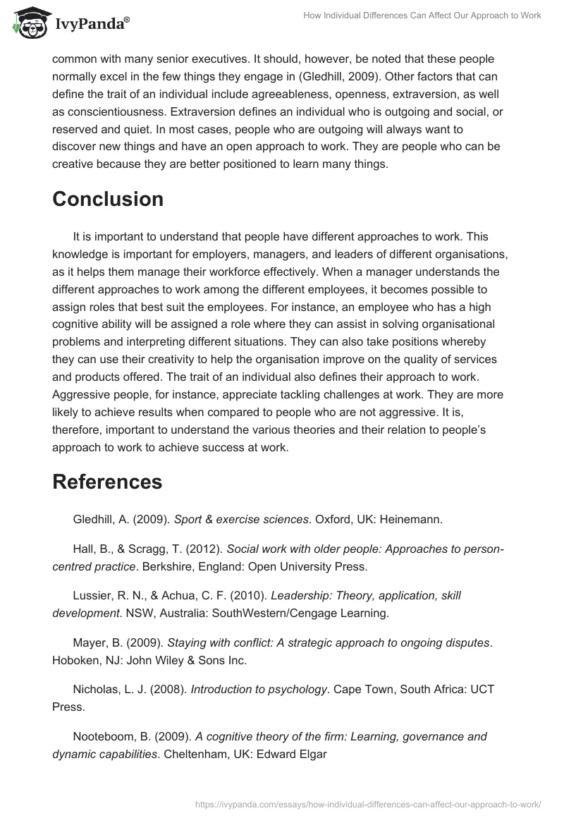 How Individual Differences Can Affect Our Approach to Work. Page 3