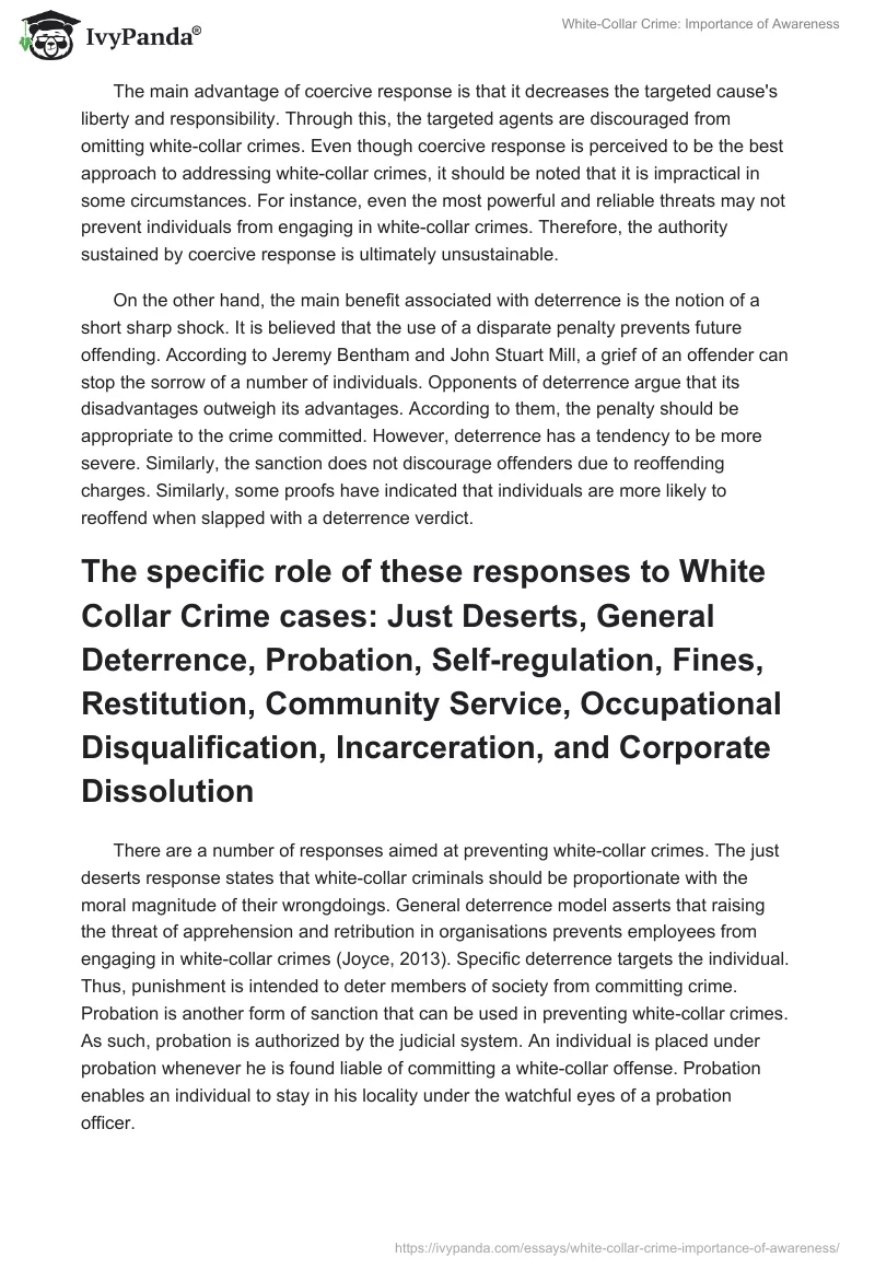 White-Collar Crime: Importance of Awareness. Page 3