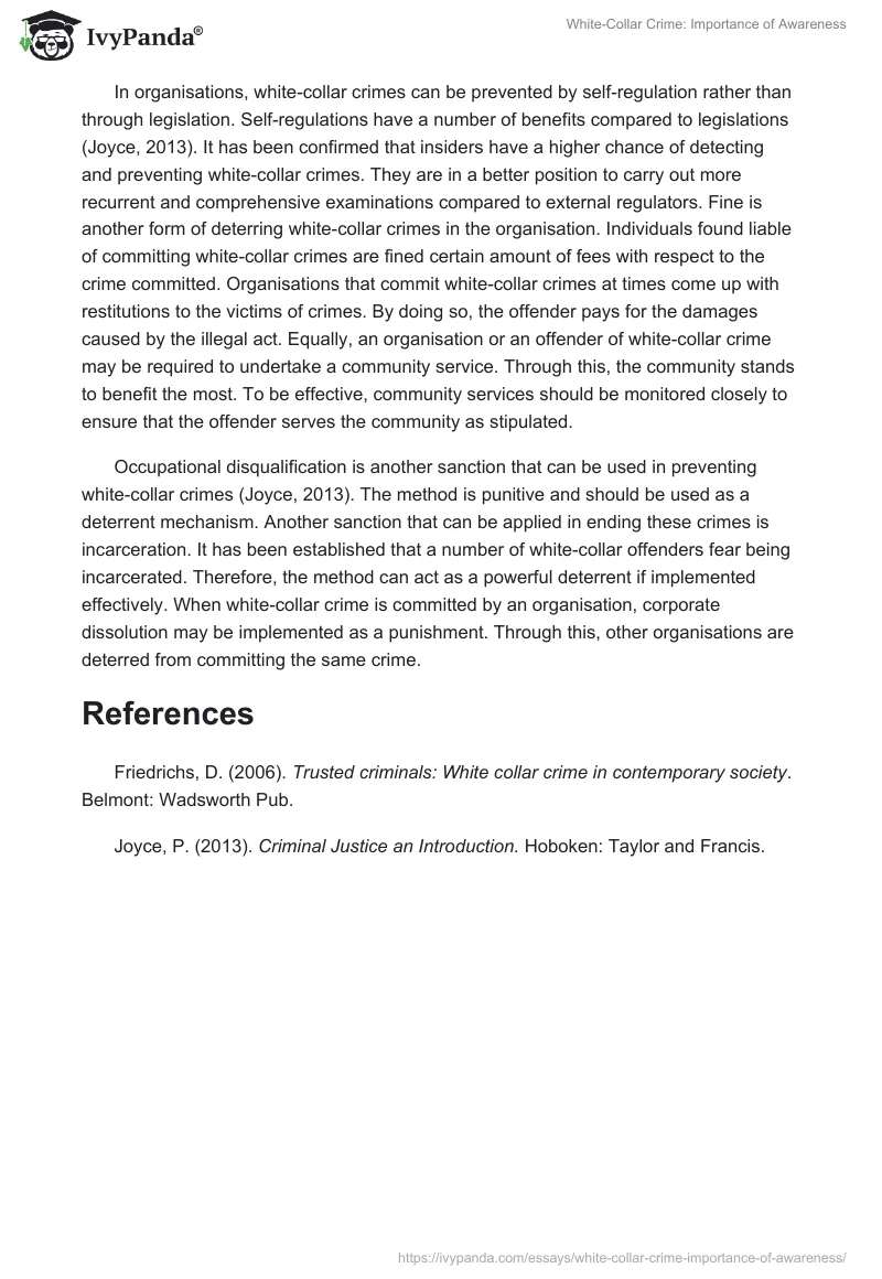 White-Collar Crime: Importance of Awareness. Page 4