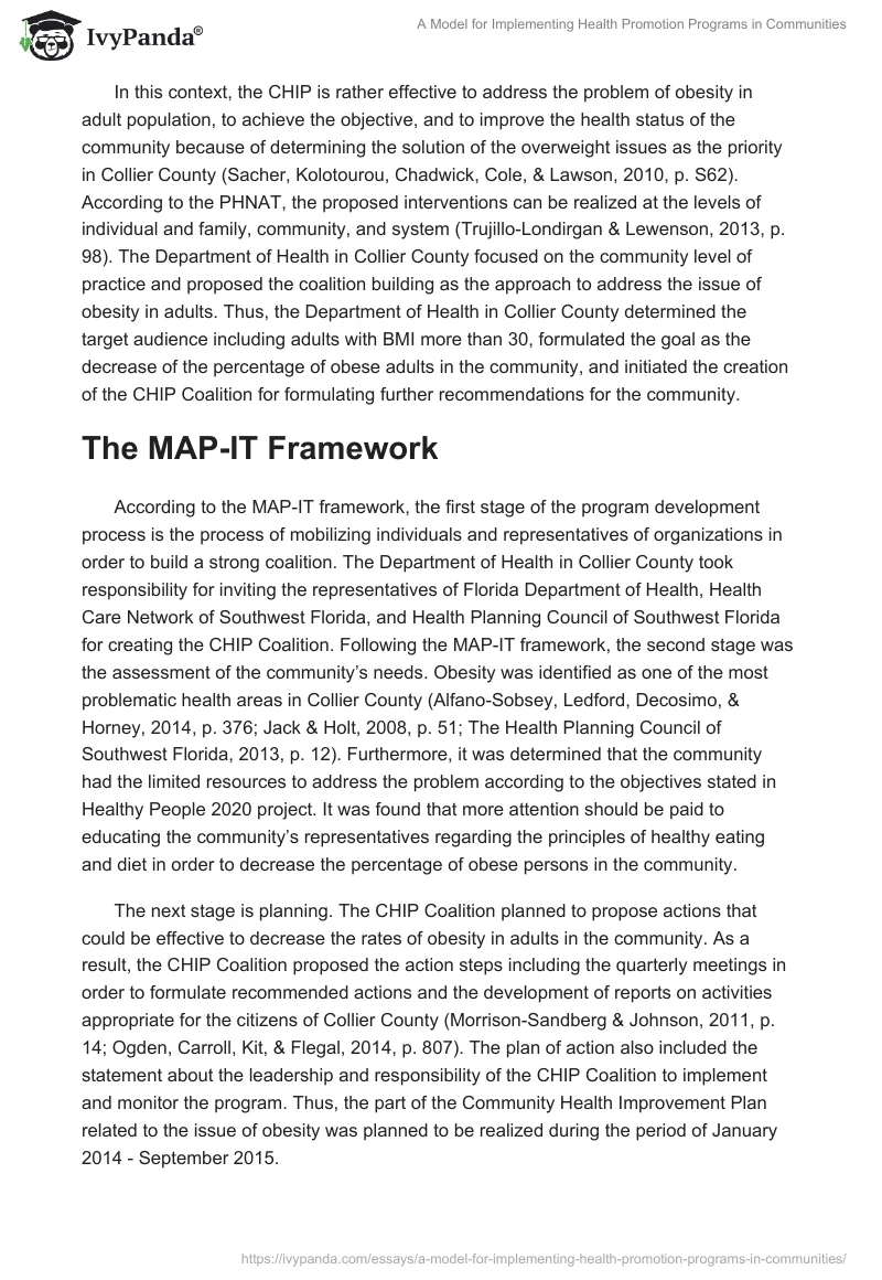 A Model for Implementing Health Promotion Programs in Communities. Page 2
