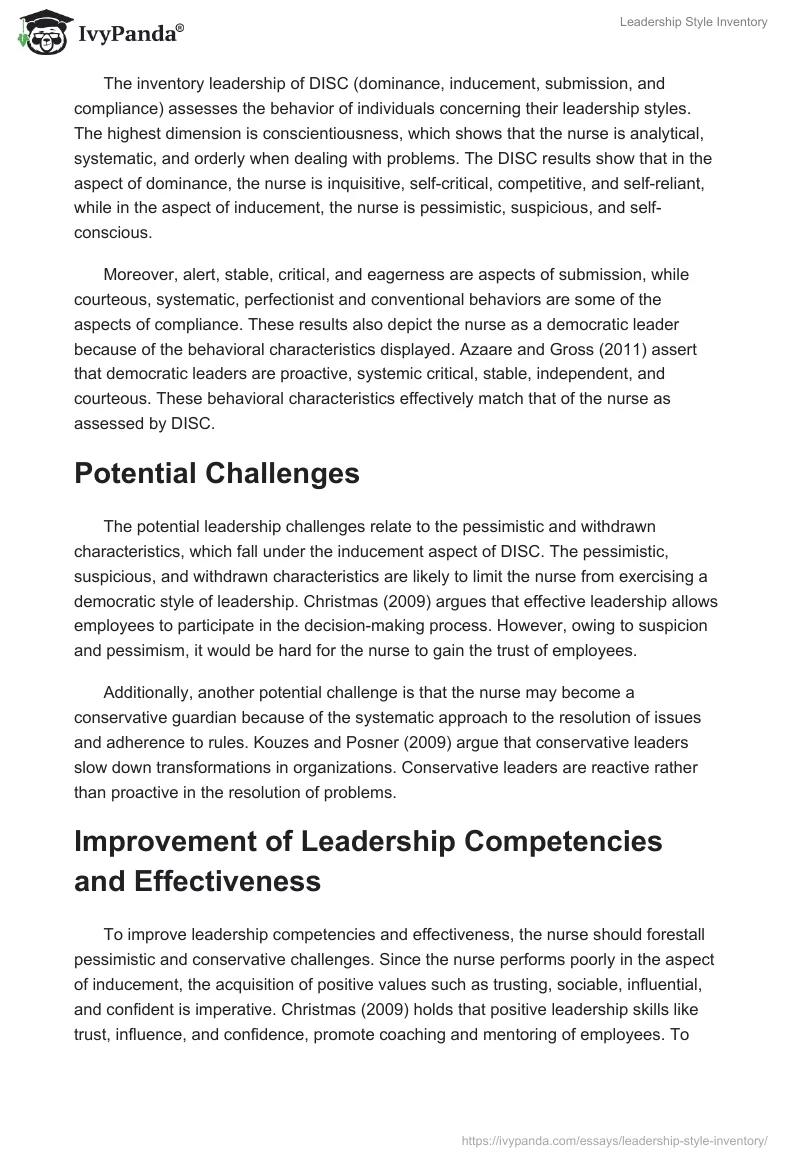 Leadership Style Inventory. Page 2