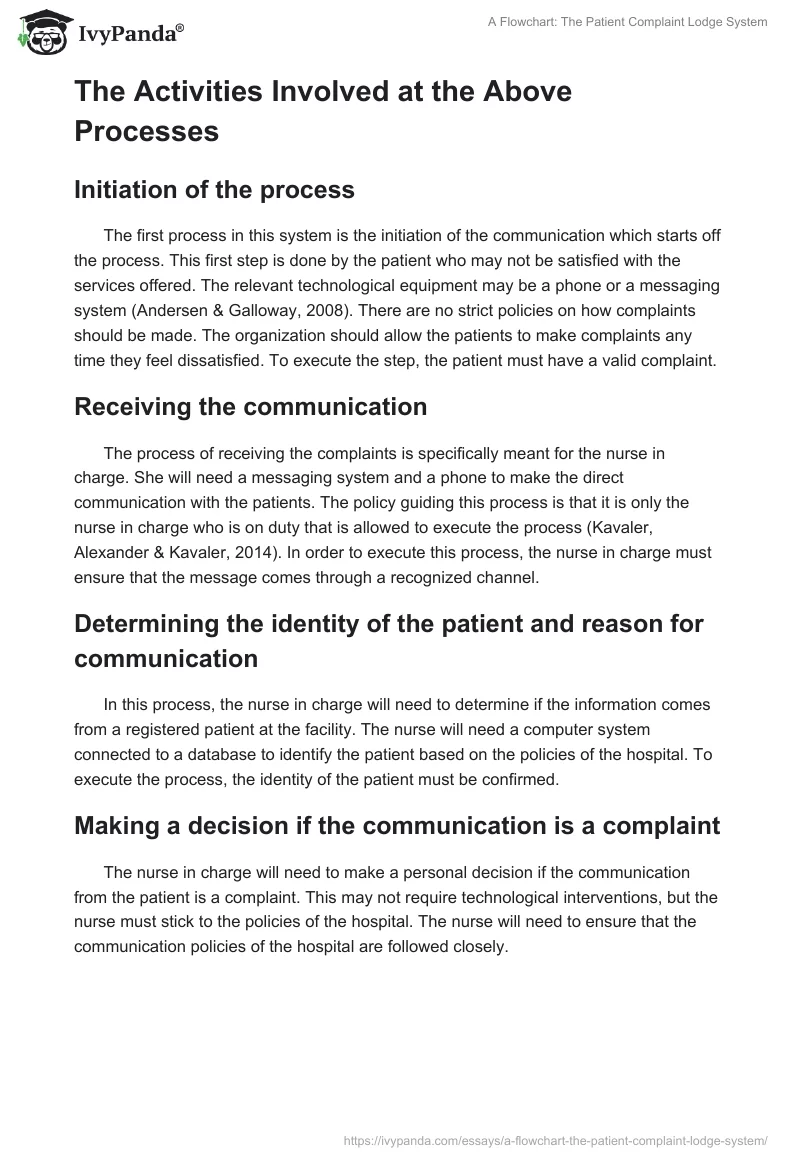 A Flowchart: The Patient Complaint Lodge System. Page 4