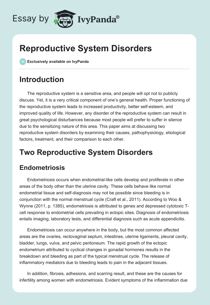 Reproductive System Disorders. Page 1