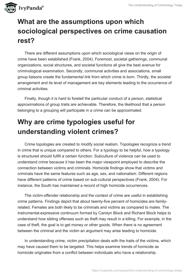 The Understanding of Criminology Today. Page 3