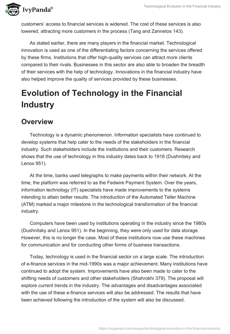 Technological Evolution in the Financial Industry. Page 2