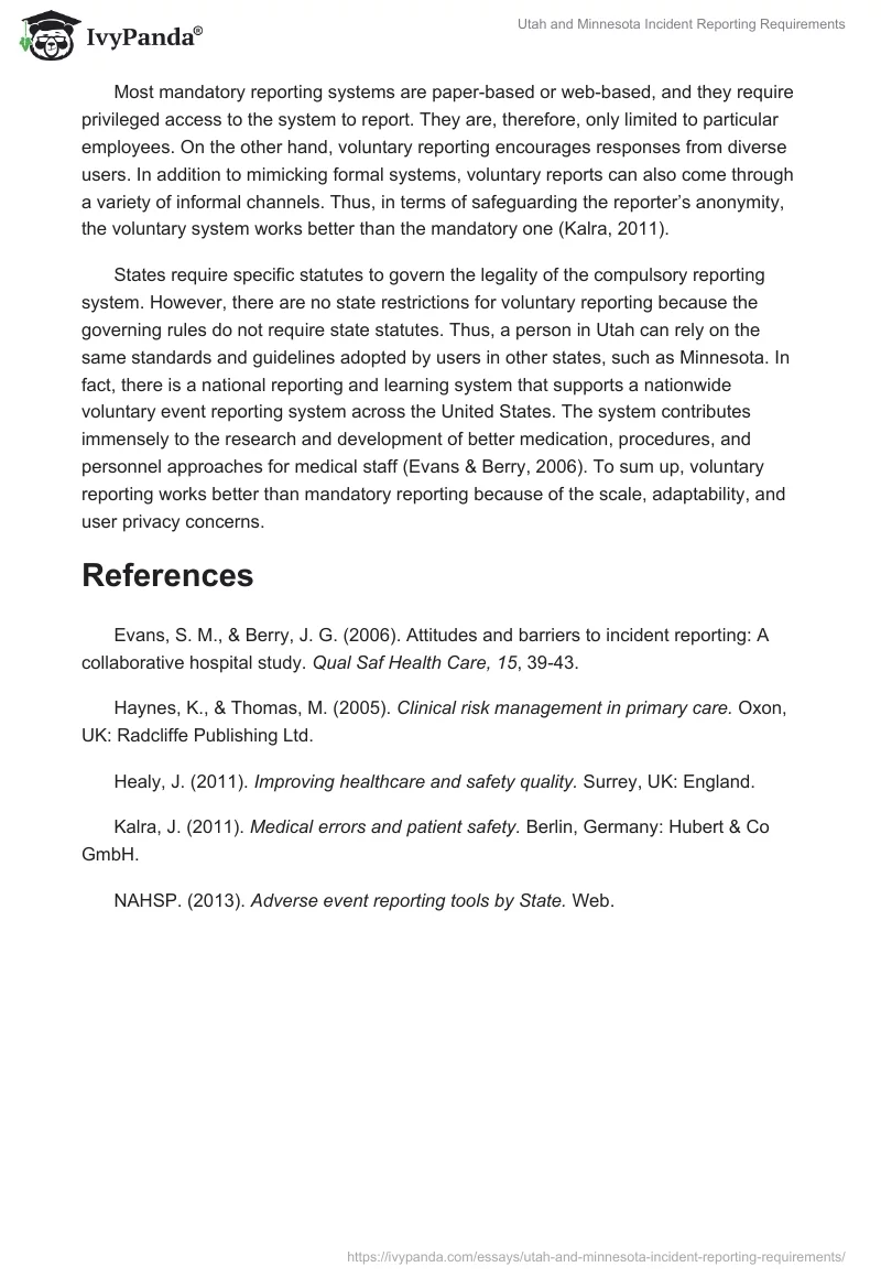 Utah and Minnesota Incident Reporting Requirements. Page 3