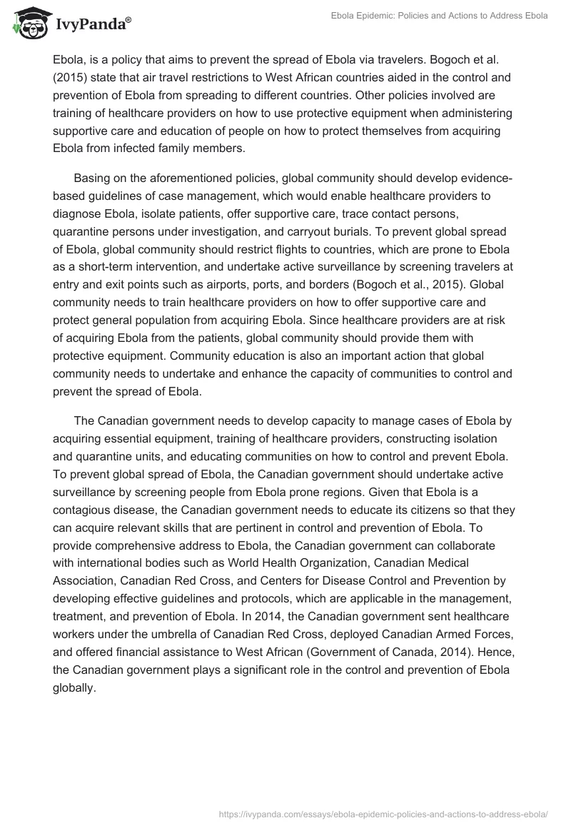 Ebola Epidemic: Policies and Actions to Address Ebola. Page 3