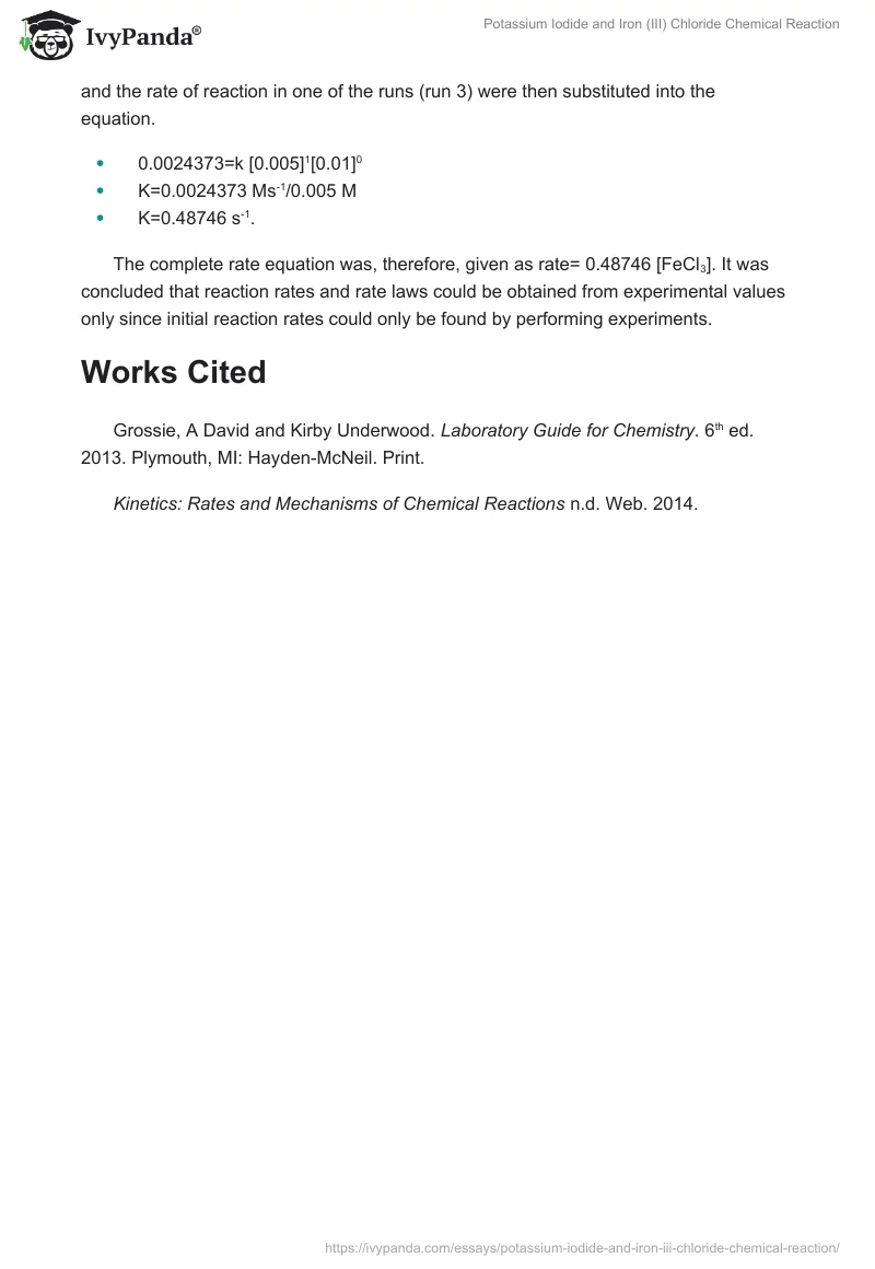 Potassium Iodide and Iron (III) Chloride Chemical Reaction. Page 5