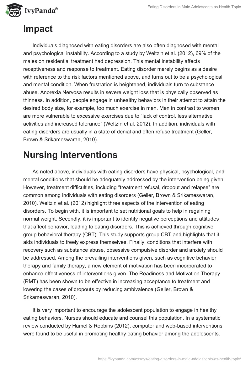 Eating Disorders in Male Adolescents: Understanding and Intervention. Page 2