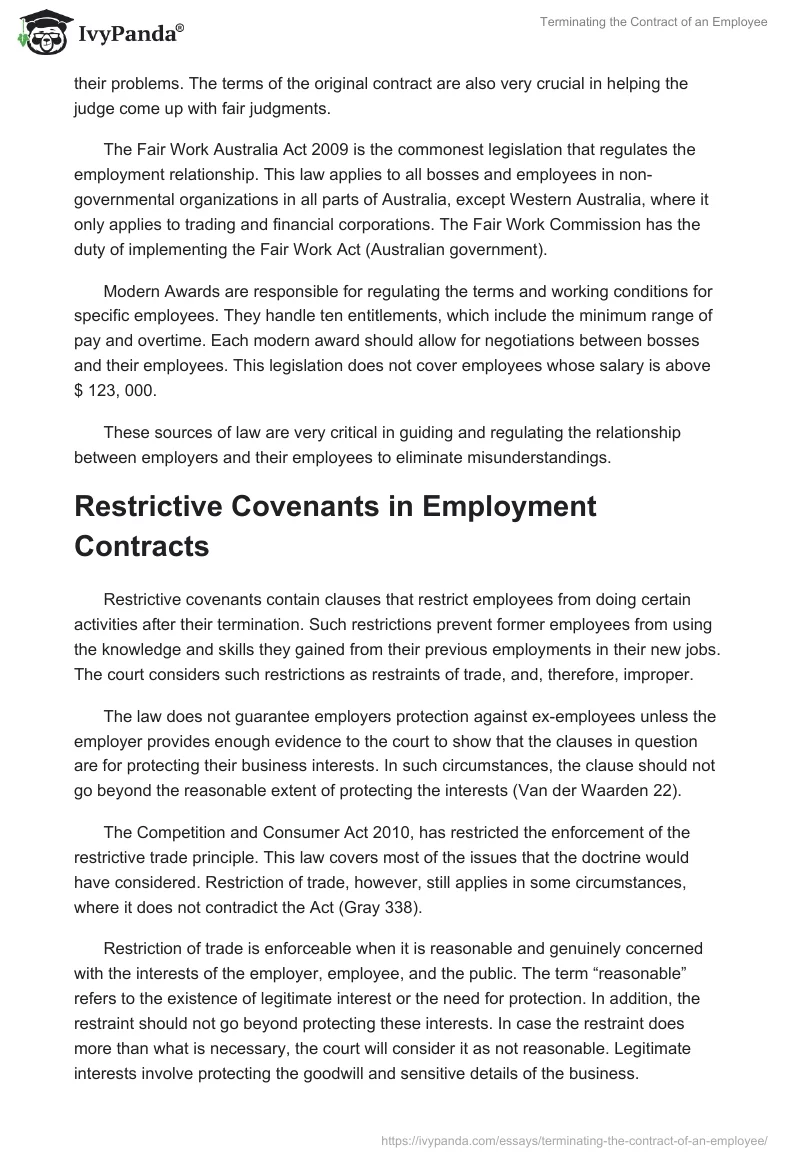 Terminating the Contract of an Employee. Page 3