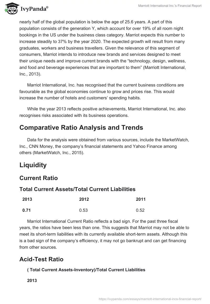 Marriott International Inc.'s Financial Report. Page 3