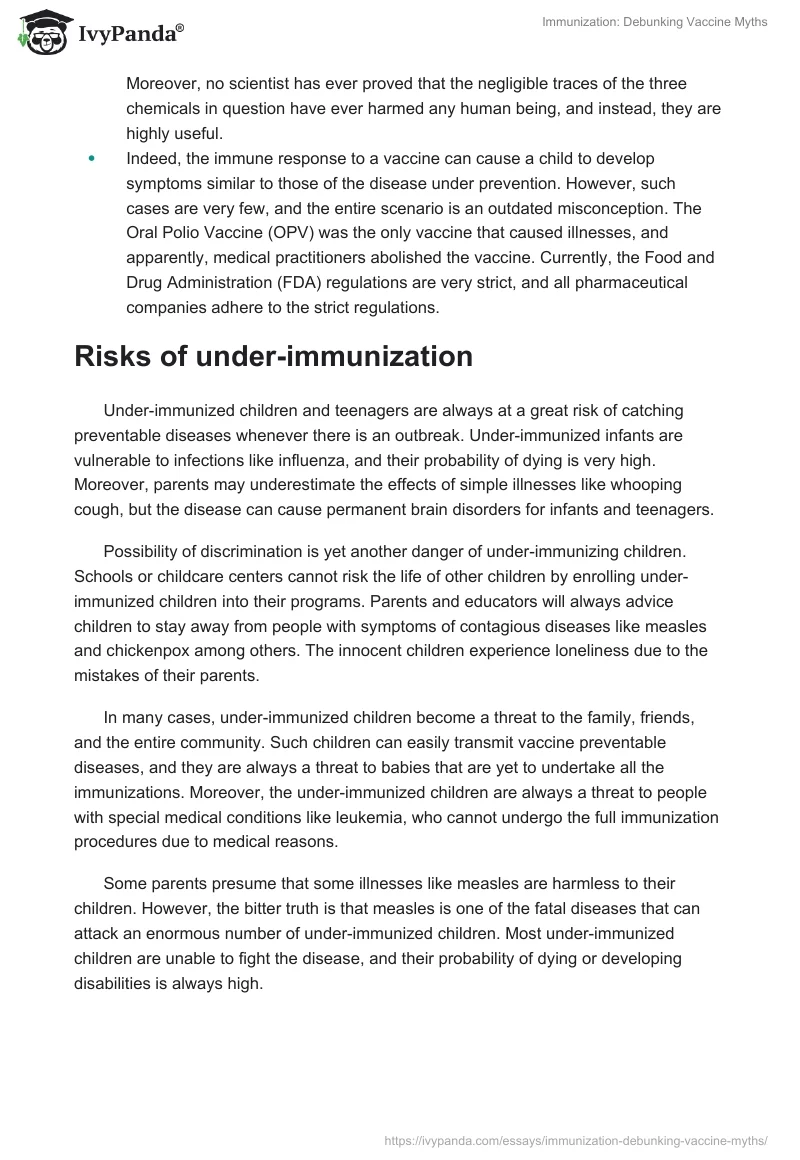 Immunization: Debunking Vaccine Myths. Page 3