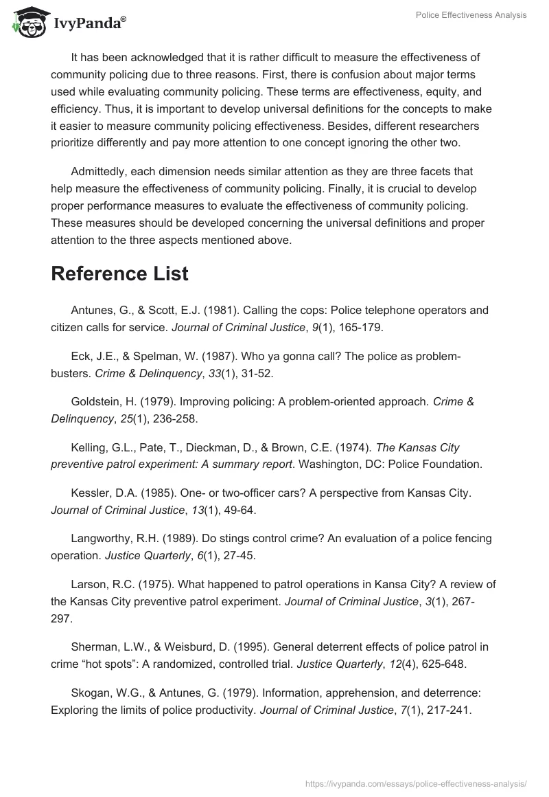 Police Effectiveness Analysis. Page 4