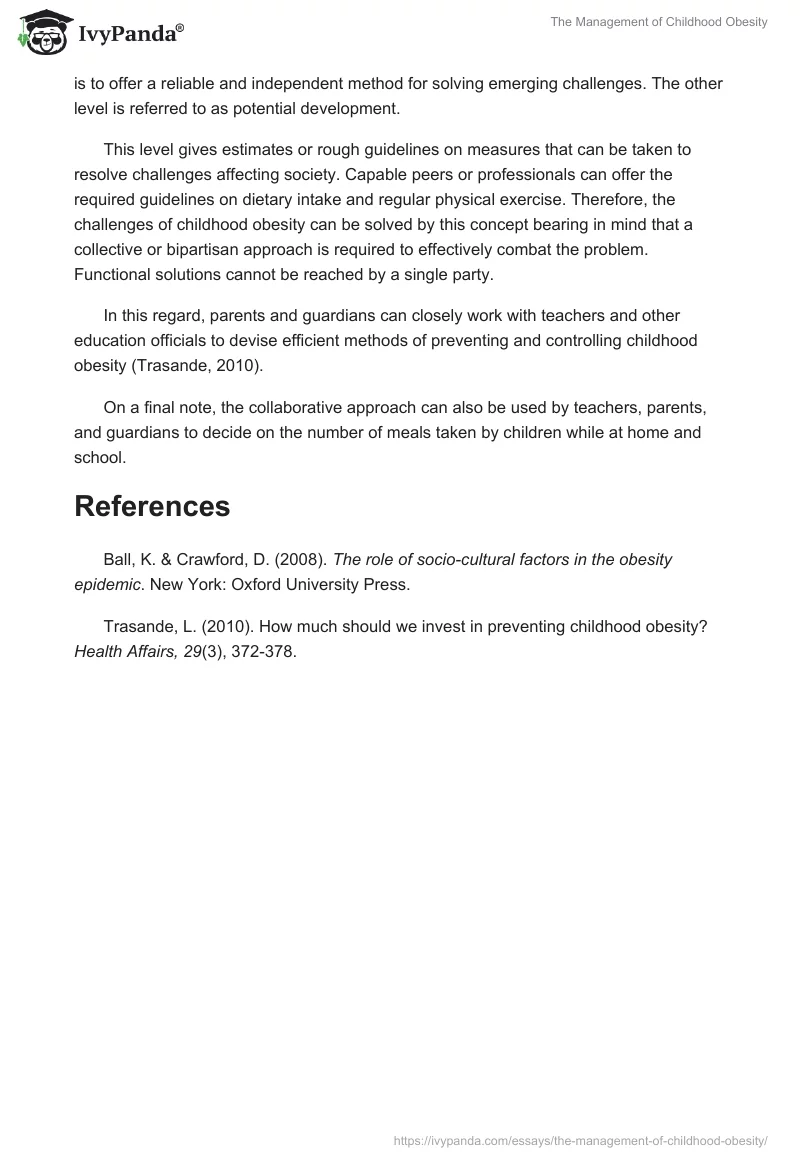 The Management of Childhood Obesity. Page 2