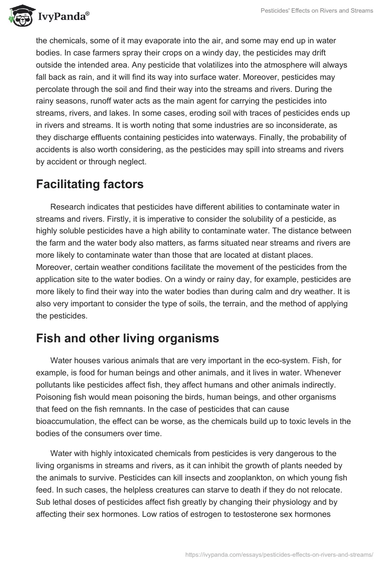 Pesticides' Effects on Rivers and Streams. Page 4