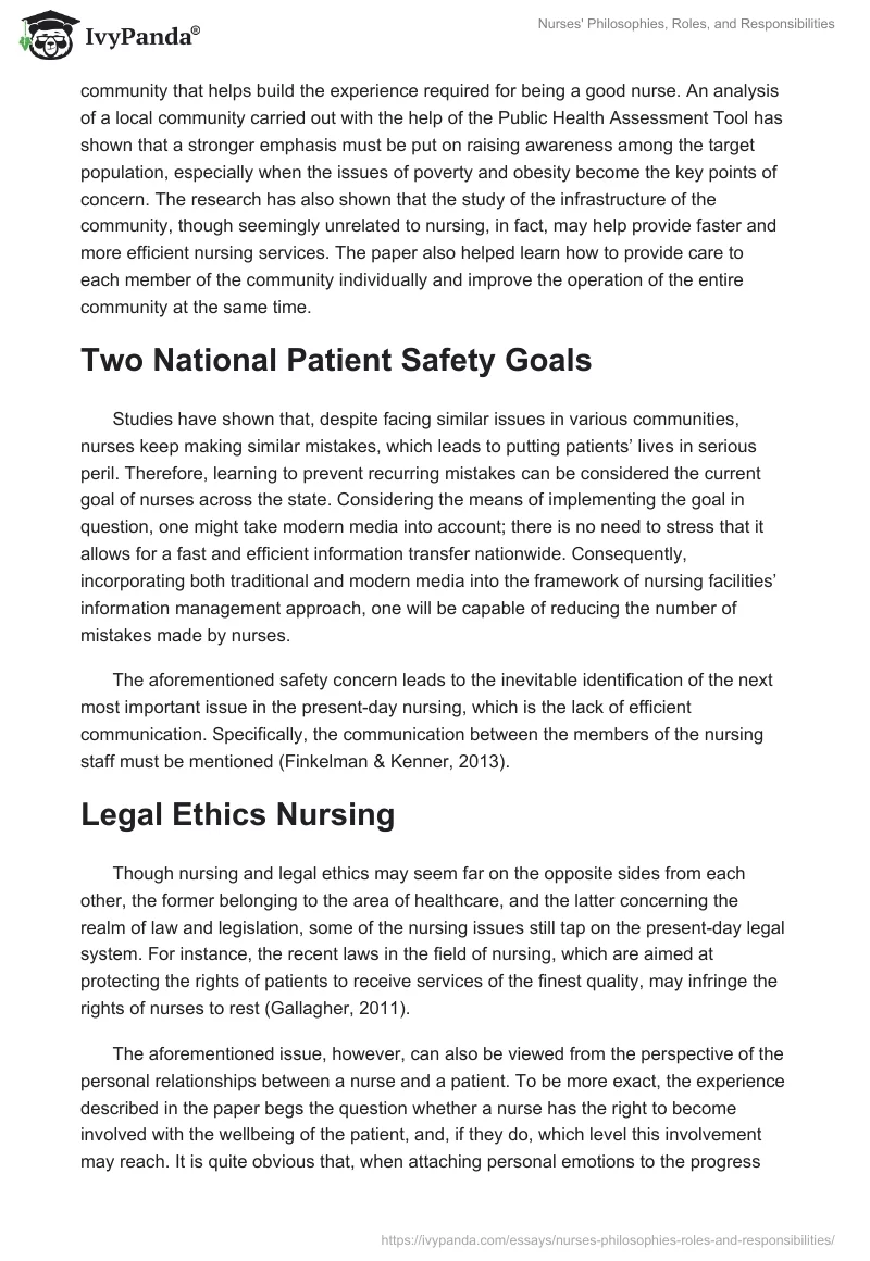 Nurses' Philosophies, Roles, and Responsibilities. Page 3