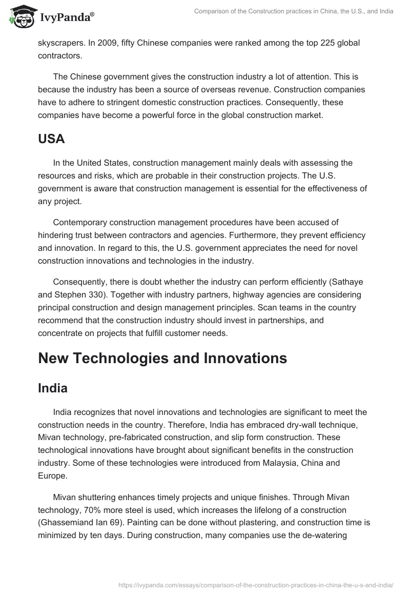 Comparison of the Construction Practices in China, the U.S., and India. Page 2