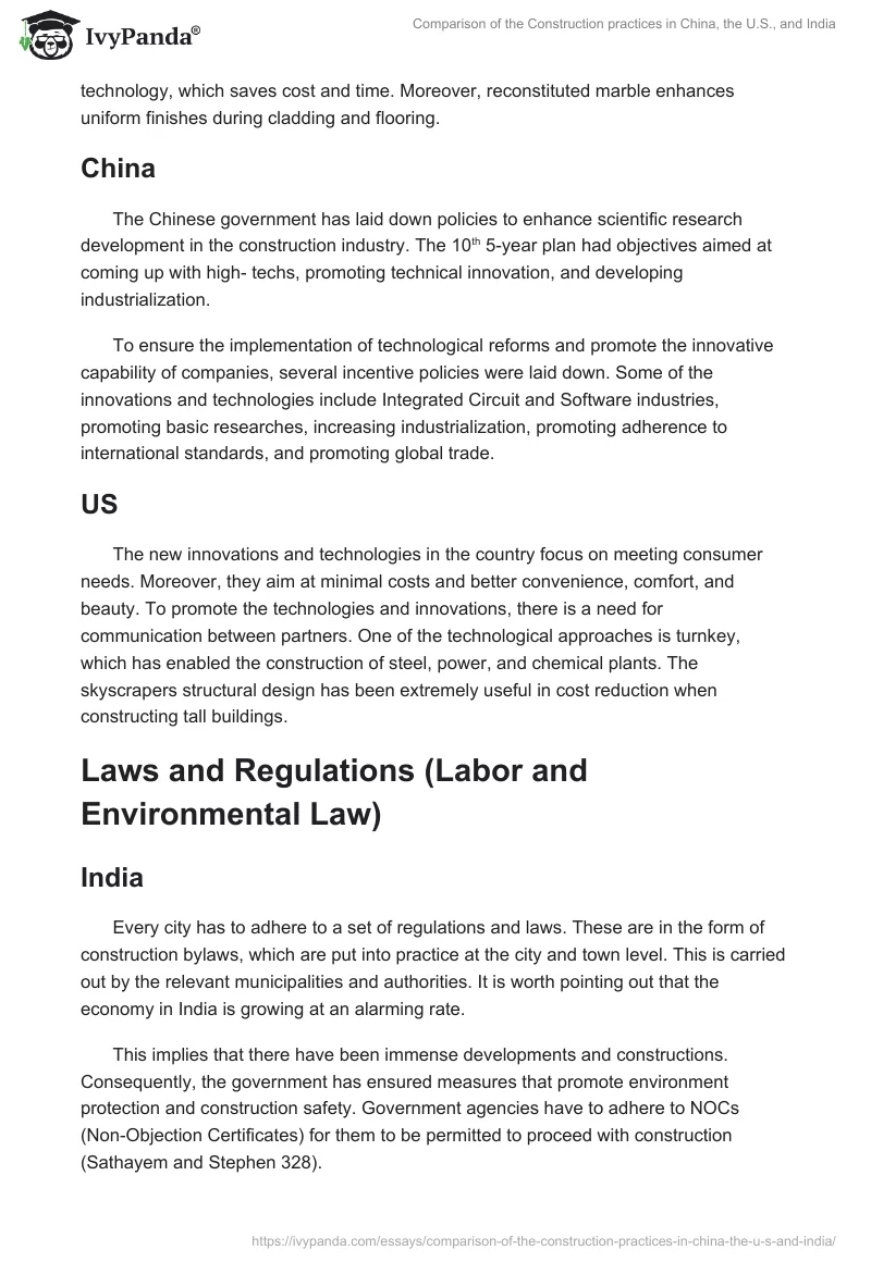 Comparison of the Construction Practices in China, the U.S., and India. Page 3