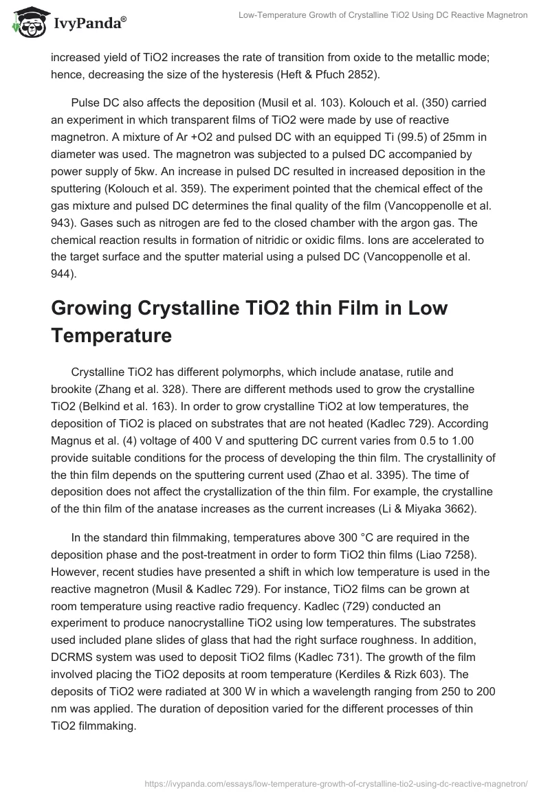 Low-Temperature Growth of Crystalline TiO2 Using DC Reactive Magnetron. Page 2