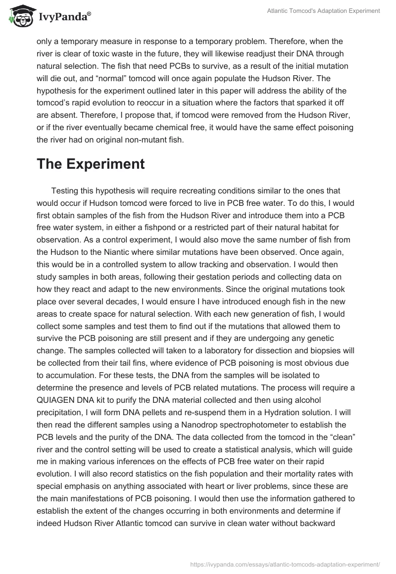 Atlantic Tomcod's Adaptation Experiment. Page 3