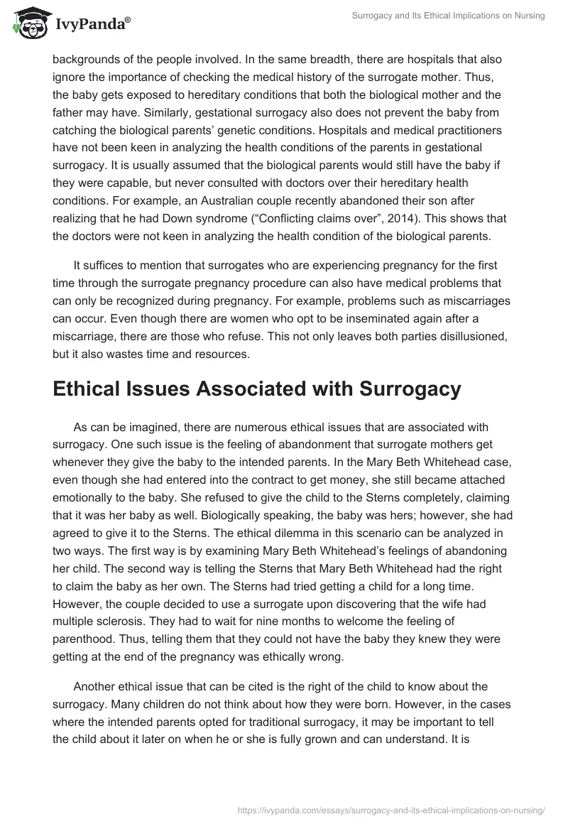 Surrogacy and Its Ethical Implications on Nursing. Page 3