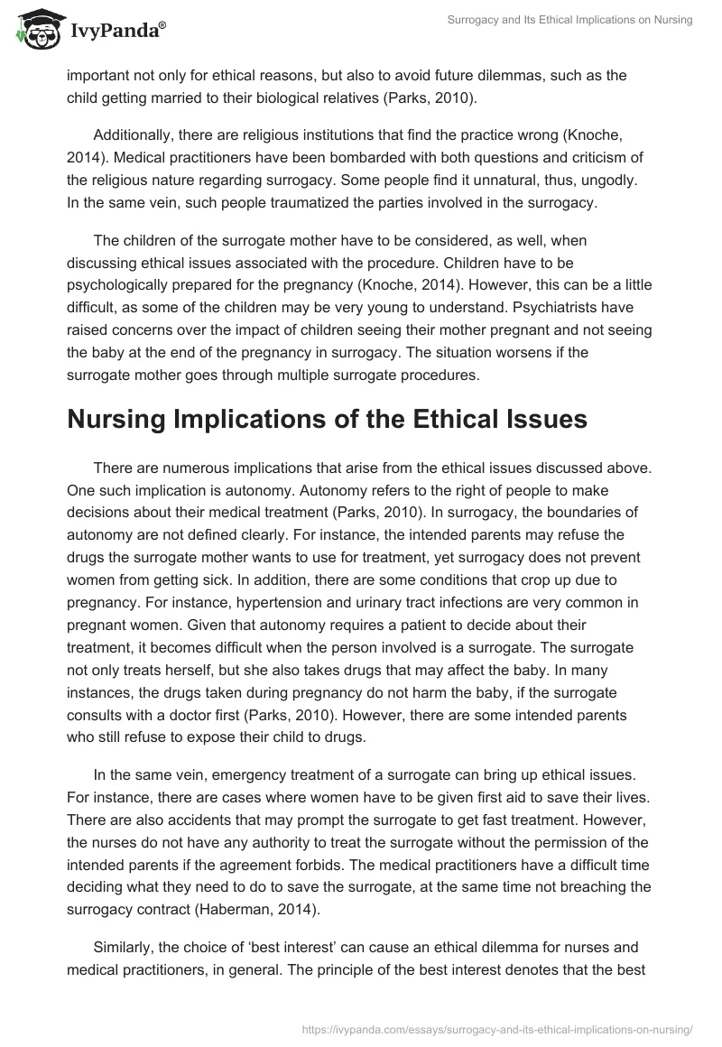Surrogacy and Its Ethical Implications on Nursing. Page 4