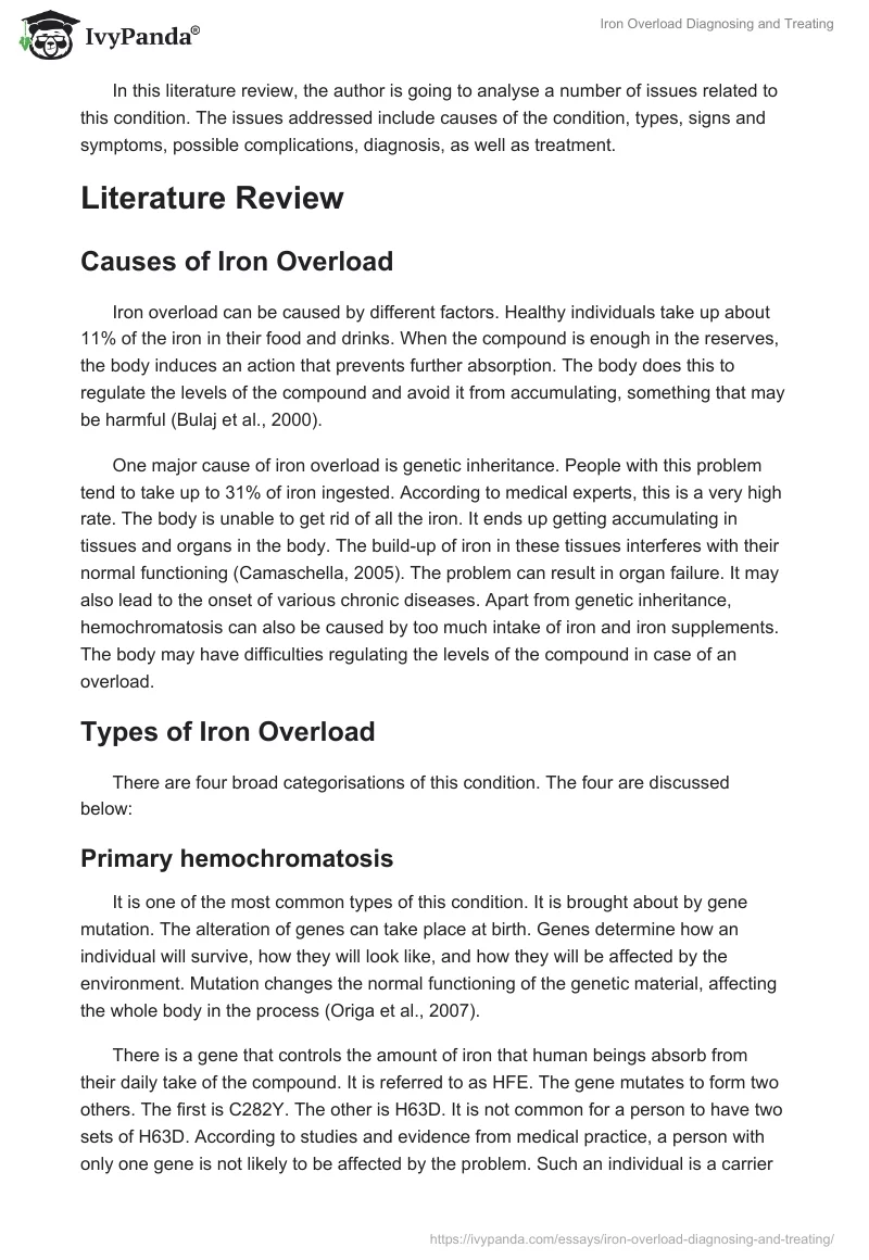 Iron Overload Diagnosing and Treating. Page 2