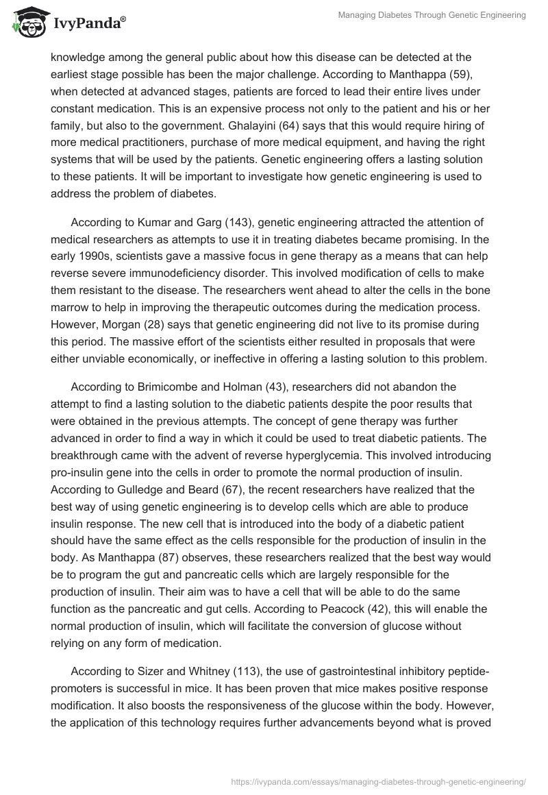 Managing Diabetes Through Genetic Engineering. Page 4