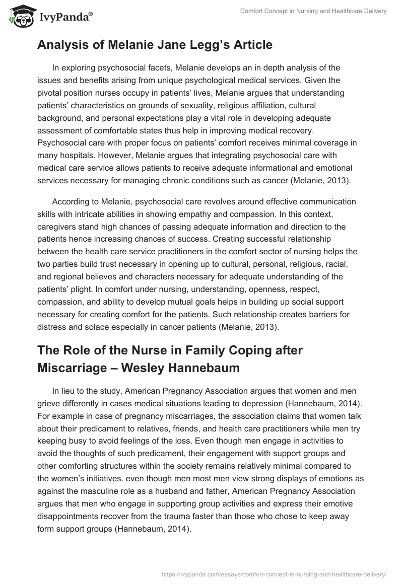 Comfort Concept in Nursing and Healthcare Delivery. Page 3