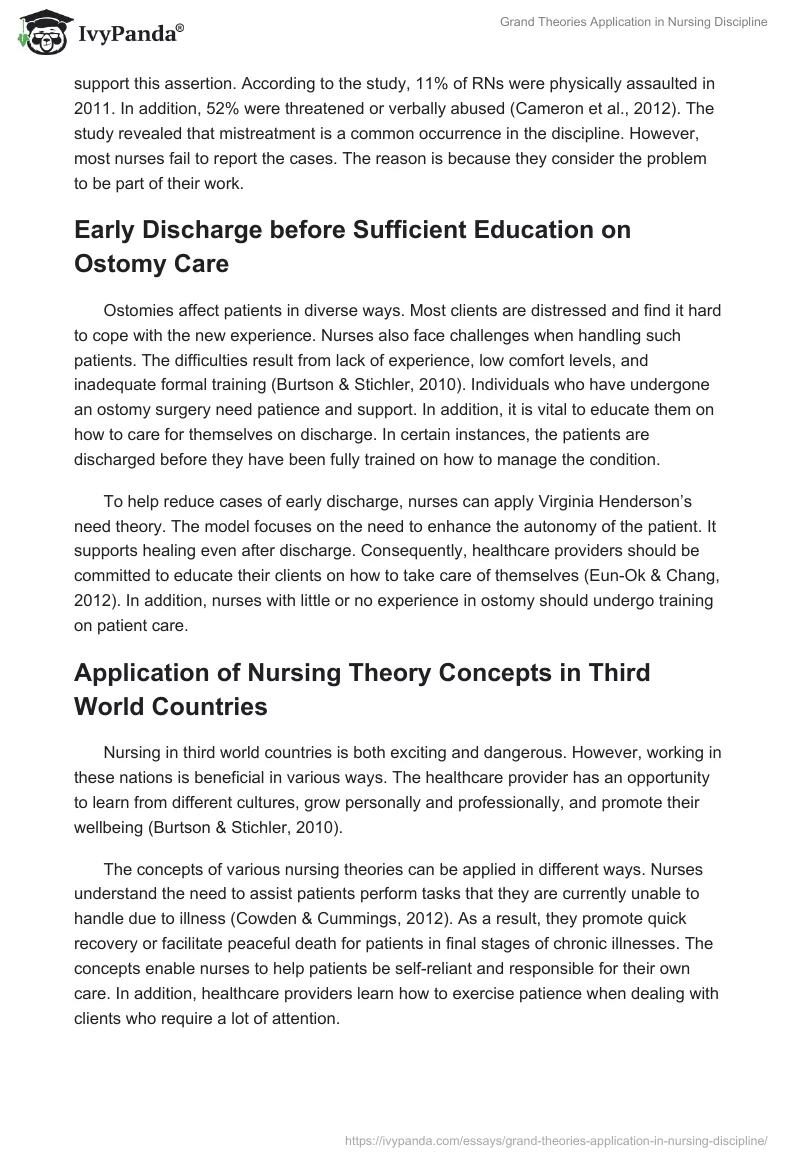 Grand Theories Application in Nursing Discipline. Page 5