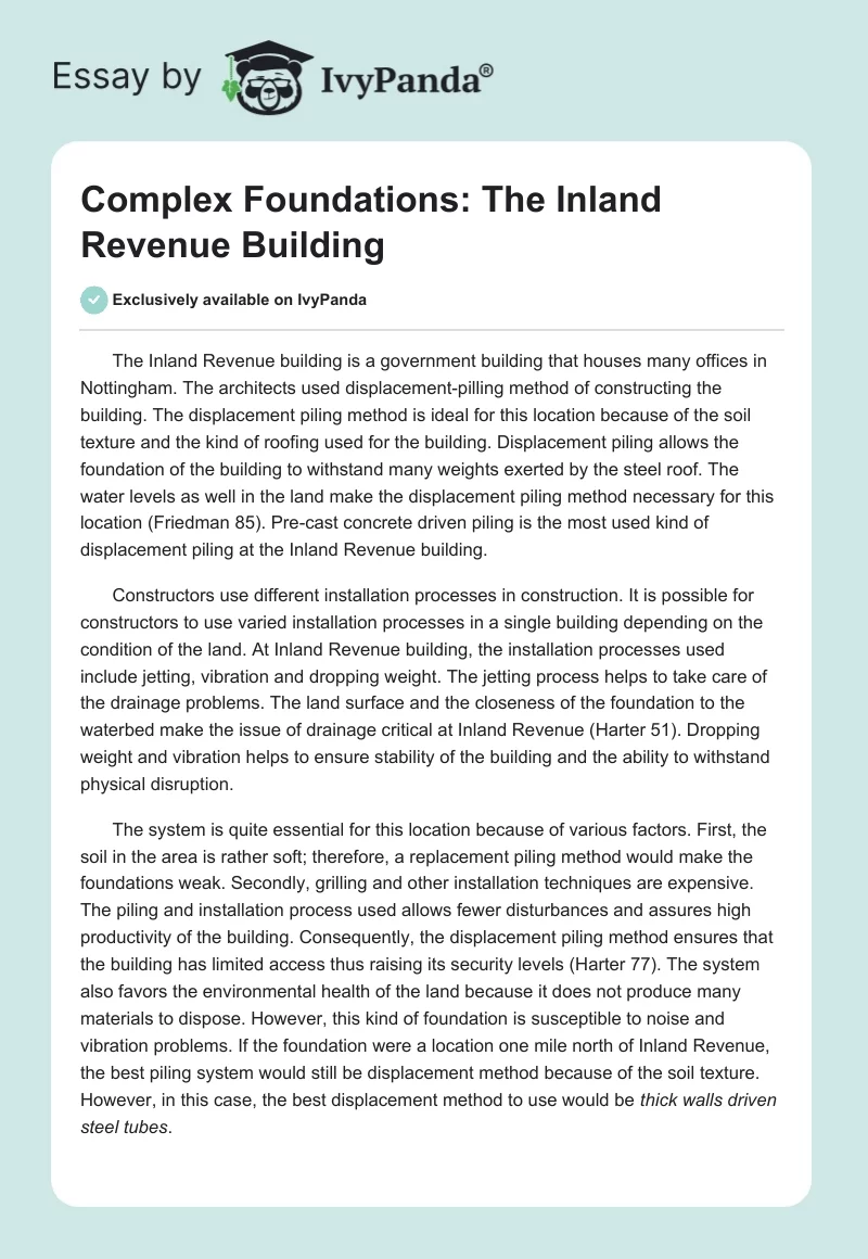 Complex Foundations: The Inland Revenue Building. Page 1