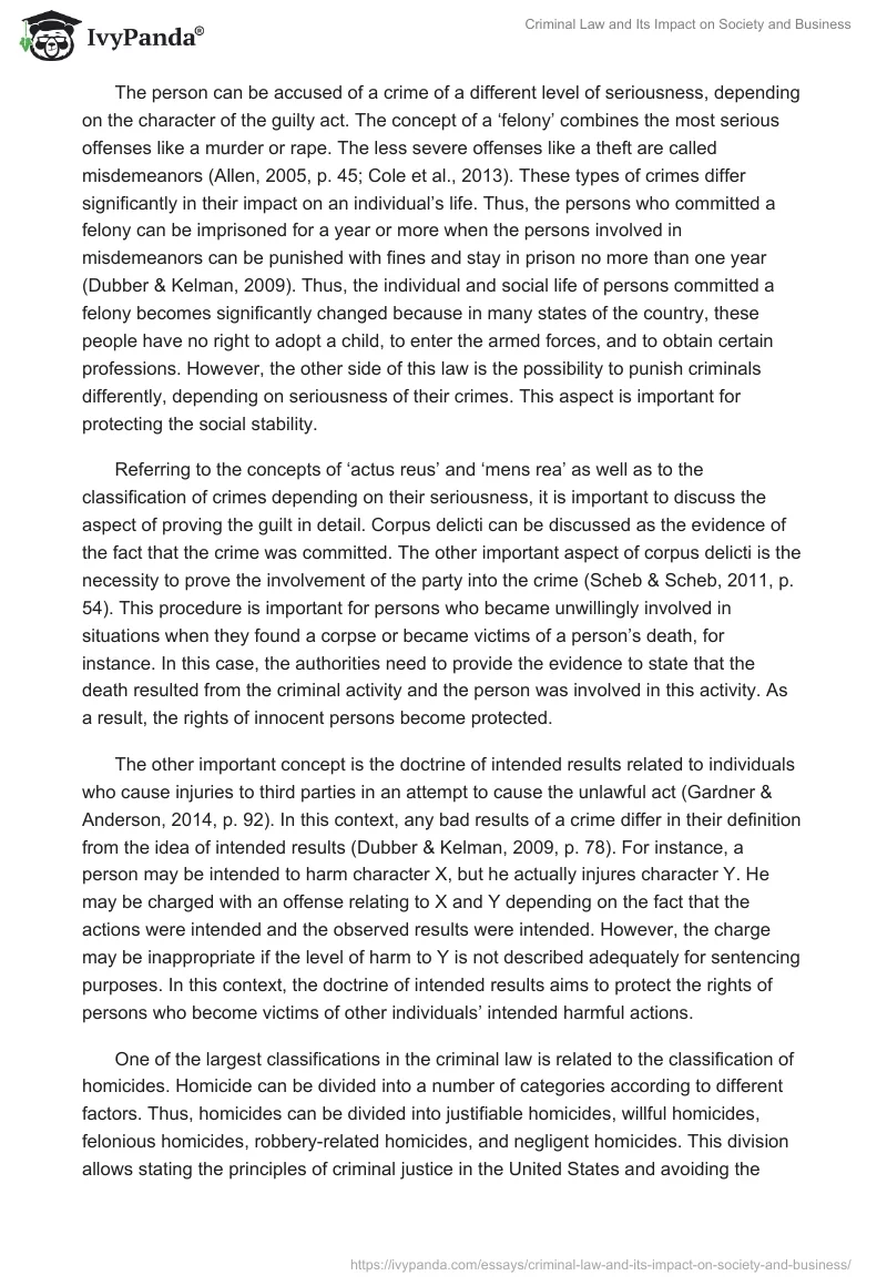 Criminal Law and Its Impact on Society and Business. Page 2