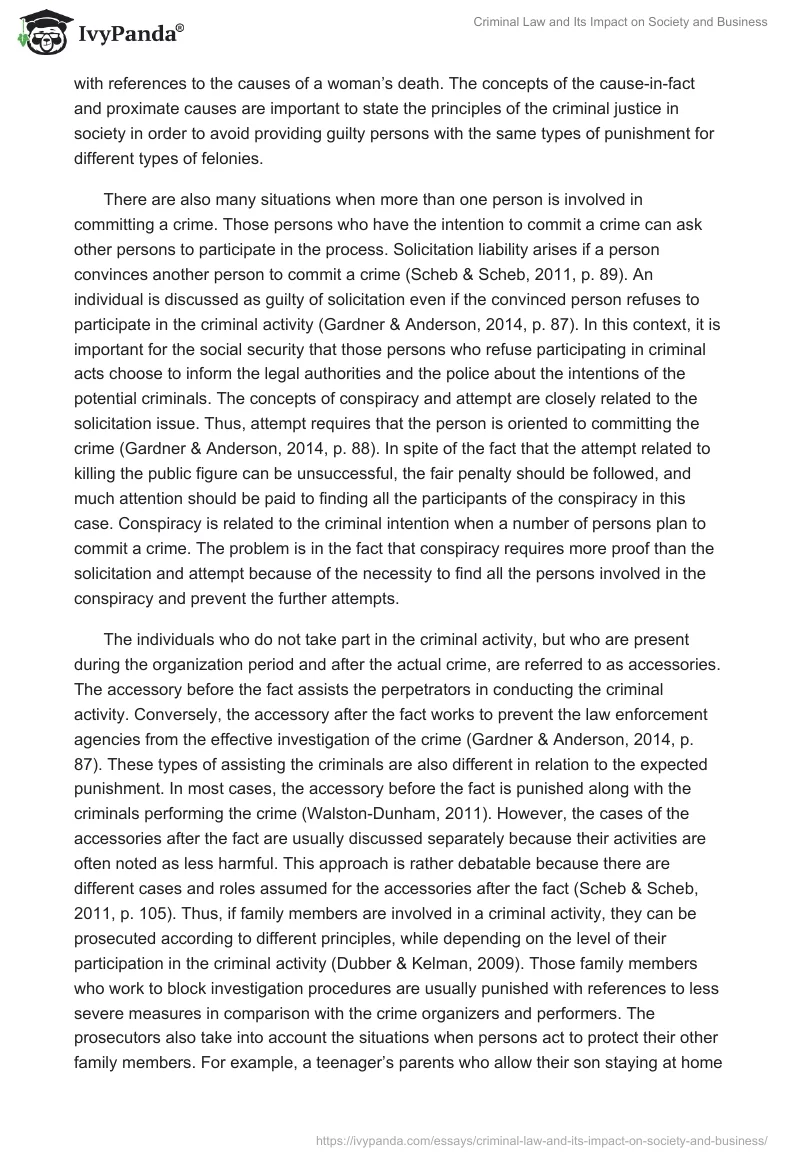 Criminal Law and Its Impact on Society and Business. Page 4