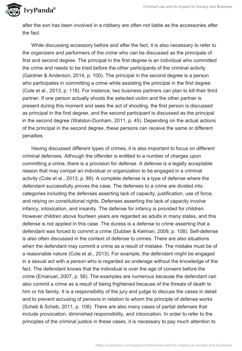 Criminal Law and Its Impact on Society and Business. Page 5