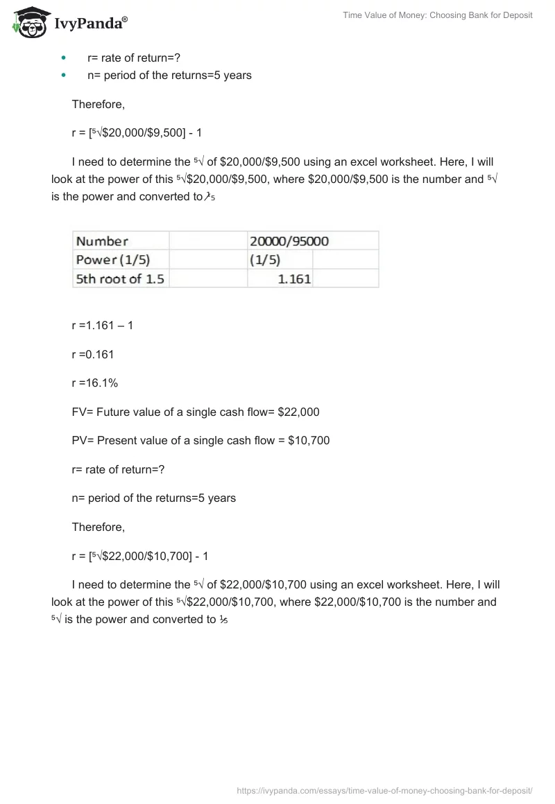 Time Value of Money: Choosing Bank for Deposit. Page 2