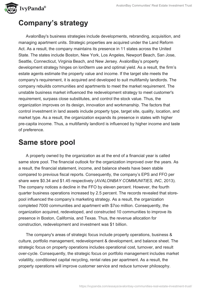 AvalonBay Communities' Real Estate Investment Trust. Page 5