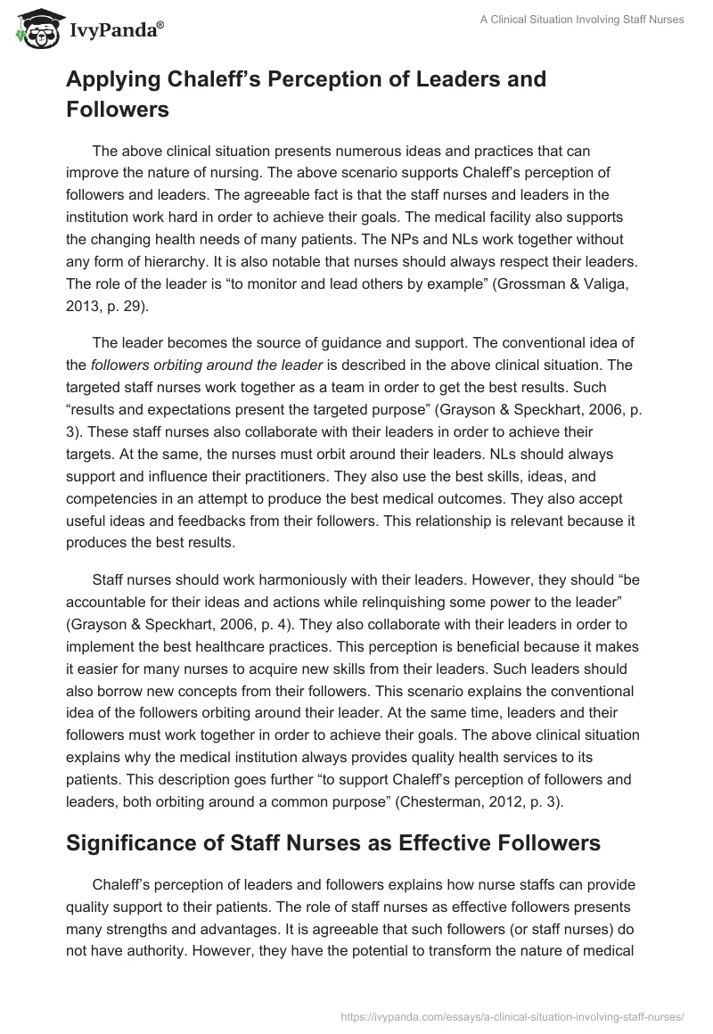 A Clinical Situation Involving Staff Nurses. Page 3