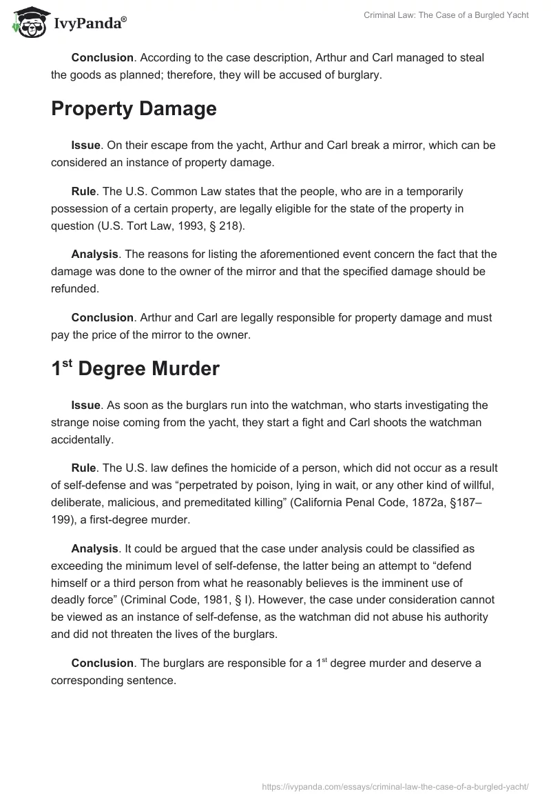 Criminal Law: The Case of a Burgled Yacht. Page 2